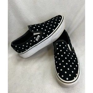 Vans Black and White Polka Dot Slip-On Shoes